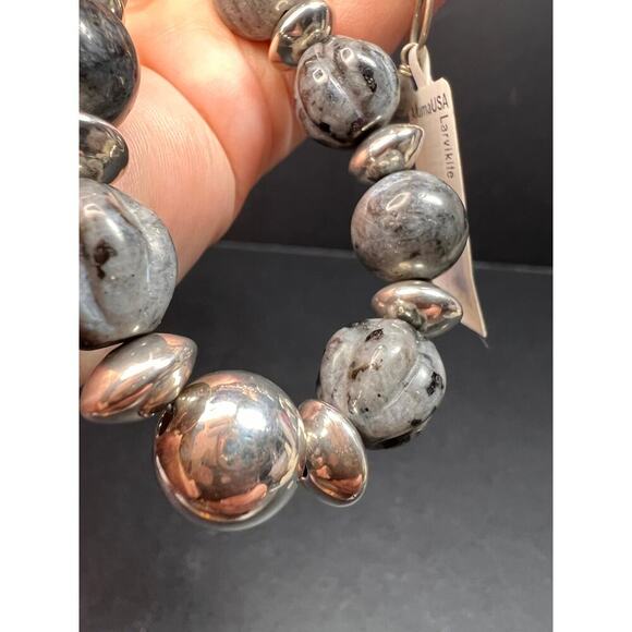 NEW Larvakite and sterling silver necklace - Picture 13 of 16